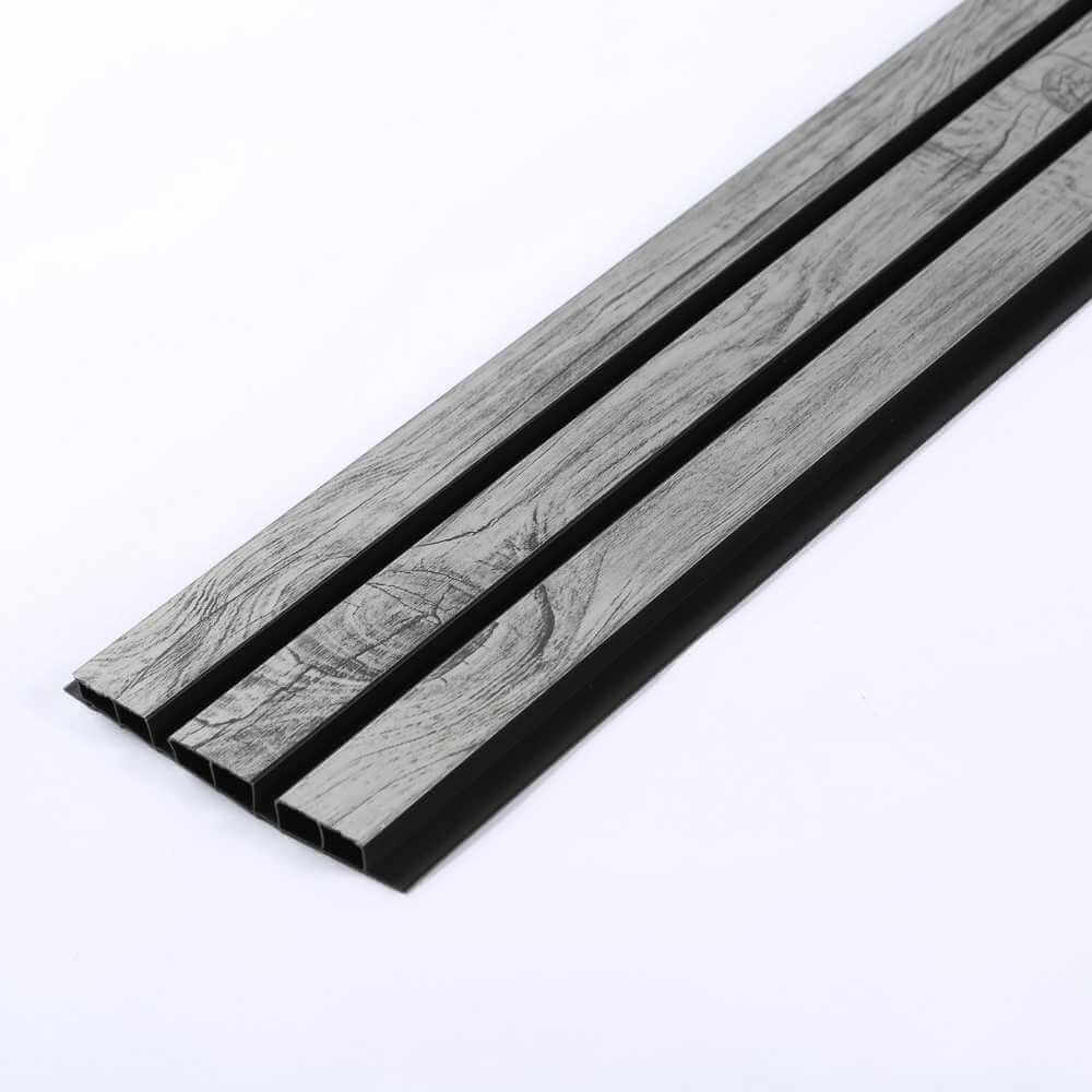 Gümüş meşe PVC dış cephe kaplama paneli 12 cm genişliğinde dekoratif cephe kaplama paneli